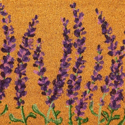 Juvale Floral Spring Coir Door Mat For Front Door, Entryway, 17x30 Lavender Flower Outdoor Welcome Mat For Garden, Garage, Patio, Home, Porch Decor 6 Juvale Floral Spring Coir Door Mat For Front Door, Entryway, 17x30 Lavender Flower Outdoor Welcome Mat For Garden, Garage, Patio, Home, Porch Decor - Image 6