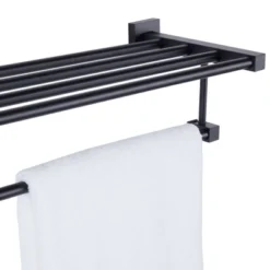 Juvale Bathroom Towel Holder, Hanger & Rack Shelf, Hanging Wall Mounted Décor, 24 In, Matte Black 8 Juvale Bathroom Towel Holder, Hanger & Rack Shelf, Hanging Wall Mounted Décor, 24 In, Matte Black -Juvale GUEST cbcc9d31 7f07 4150 bfe0 1ffd6ed9f2a6