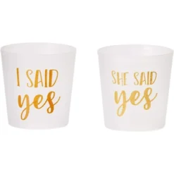 Juvale 15 Pack "She Said Yes" Disposable White Plastic Party Shot Glasses 3.7oz Bachelorette Party Supplies -Juvale GUEST cc131889 0121 4fdc 812a 937b92cc563f