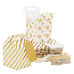 Juvale 36-Pack Mini Gold Gift Boxes - Tiny 2x2x2 Favor Boxes For Wedding, Birthday, Treats, With Tags And String (3 Patterns) -Juvale GUEST cddced1e 48a3 4892 b681 76413c6103a0