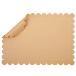 Juvale 100 Pack Disposable Scalloped Kraft Paper Placemats For Dining Table, Wedding, Party (Brown, 10x14 In) -Juvale GUEST ce3a35a7 4d7c 4778 99b0 505c5c68648c