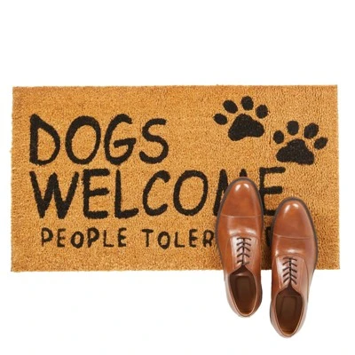 Juvale Dog Coir Doormat, Dogs Welcome People Tolerated, Natural Outdoor Door Mat For Porch (30 X 17 In) 2 Juvale Dog Coir Doormat, Dogs Welcome People Tolerated, Natural Outdoor Door Mat For Porch (30 X 17 In) - Image 2
