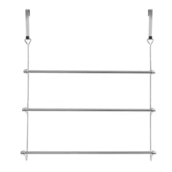 Juvale 3-Bar Over The Door Towel Rack For Bathroom Door Up To 1.57 Inch Thick, Chrome Metal -Juvale GUEST cf9c5b1b 650e 4534 9104 f7f47a653243