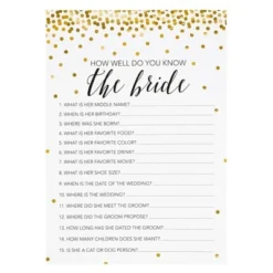 Blue Panda 250 Pieces Bridal Shower Games For 50 Guests With Bingo Cards, He Said She Said Bridal Shower Games, Wedding Advice For Bachelorette (Gold) -Juvale GUEST cfe19a4d 6556 4e87 b6f1 9aa6a8d90f2a