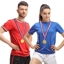 Juvale 12 Pack Gold Winning Participation Medal Awards For Contests With Neck Ribbon For Sports, Competitions, Olympic Style, Metal, 1.5 In -Juvale GUEST d0241cec a3f1 4fdb ba2f 16dc4f6b20cd