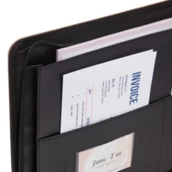 Juvale Rose Gold 7 Ring Business Checkbook Binder With Zipper For Checks, PU Leather, 15 X 11 X 2 In -Juvale GUEST d606672d c856 4eff 888a 873c7d70ee68