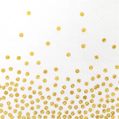 Blue Panda 100 Pack Disposable White And Gold Cocktail Napkins For Wedding Reception, Bridal Shower, 5 X 5 In, 3-Ply 2 Blue Panda 100 Pack Disposable White And Gold Cocktail Napkins For Wedding Reception, Bridal Shower, 5 X 5 In, 3-Ply - Image 2