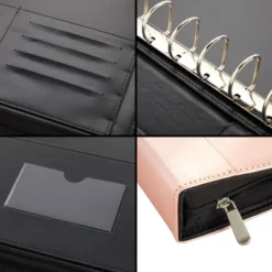 Juvale Rose Gold 7 Ring Business Checkbook Binder With Zipper For Checks, PU Leather, 15 X 11 X 2 In -Juvale GUEST d6d7c6a0 b5fe 4a7e a859 f9bed0c5ea5a