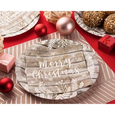 Juvale 100-Pack Wood Panel Merry Christmas Disposable Paper Cocktail Napkins Party Supplies Decorations 2 Juvale 100-Pack Wood Panel Merry Christmas Disposable Paper Cocktail Napkins Party Supplies Decorations - Image 2