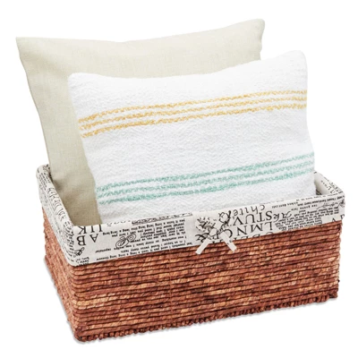 Set Of 5 Brown Woven Storage Nesting Baskets For Closet Organization, Bathroom Shelves, Pantry, Vanity, Bathroom, Small, Rectangular, 3 Sizes 7 Set Of 5 Brown Woven Storage Nesting Baskets For Closet Organization, Bathroom Shelves, Pantry, Vanity, Bathroom, Small, Rectangular, 3 Sizes - Image 7