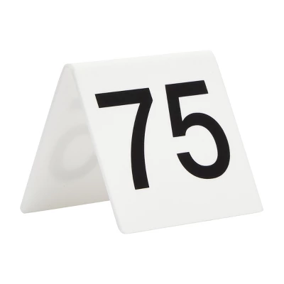 Set Of 25 Acrylic Table Numbers For Wedding Reception, Plastic Tent Cards Numbered 51-75 For Restaurants, Banquets (3 X 2.75 X 2.5 In) 3 Set Of 25 Acrylic Table Numbers For Wedding Reception, Plastic Tent Cards Numbered 51-75 For Restaurants, Banquets (3 X 2.75 X 2.5 In) - Image 3