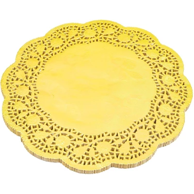 Juvale 100-Pack Round 10" Gold Metallic Paper Lace Doilies For Art Craft Party Table Decor 2 Juvale 100-Pack Round 10" Gold Metallic Paper Lace Doilies For Art Craft Party Table Decor - Image 2