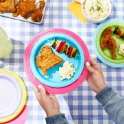 Juvale 20 Count 10" Reusable Plastic Paper Plate Holders, Heavy Duty For Picnic Supplies, 4 Colors -Juvale GUEST da7570dc bfd4 4d45 9520 480321415649