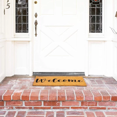 Juvale Coco Coir Welcome Front Door Mat For Outside Entryway, Nonslip Indoor Outdoor Doormat Rug, 17 X 30 In 1 Juvale Coco Coir Welcome Front Door Mat For Outside Entryway, Nonslip Indoor Outdoor Doormat Rug, 17 X 30 In