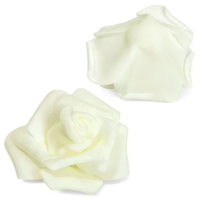 Juvale 100 Pack Ivory Artificial Rose Flower Heads, 3 Inch Stemless Flowers For Weddings, Bouquets, DIY Crafts 7 Juvale 100 Pack Ivory Artificial Rose Flower Heads, 3 Inch Stemless Flowers For Weddings, Bouquets, DIY Crafts - Image 7