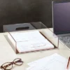 Juvale Rose Gold Acrylic Letter Tray, Clear Office Desk Organizer For Files, Documents, Paper Storage, 10.5 X 12 X 3 In