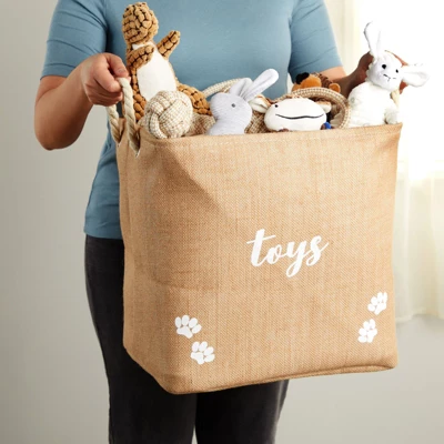 Juvale Pet Toy Storage Basket With Handles, Foldable Jute Bin (15 X 12 X 14 Inches) 1 Juvale Pet Toy Storage Basket With Handles, Foldable Jute Bin (15 X 12 X 14 Inches)