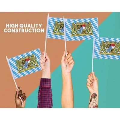 Juvale 72 Piece Bavarian Stick Flag, Handheld Oktoberfest Flags, German Party Decor (8x5 In) 2 Juvale 72 Piece Bavarian Stick Flag, Handheld Oktoberfest Flags, German Party Decor (8x5 In) - Image 2