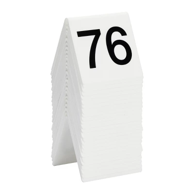 Set Of 25 Acrylic Table Numbers For Wedding Reception, Plastic Tent Cards Numbered 76-100 For Restaurants, Banquets (3 X 2.75 X 2.5 In) 2 Set Of 25 Acrylic Table Numbers For Wedding Reception, Plastic Tent Cards Numbered 76-100 For Restaurants, Banquets (3 X 2.75 X 2.5 In) - Image 2