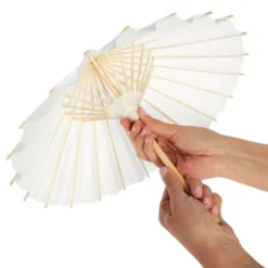 Juvale 6 Pack Small Parasol Paper Umbrellas For Decorations For Kids, Cocktail Party Decor, DIY Crafts, Sun Parasols Photo Props, White, 16 In 10 Juvale 6 Pack Small Parasol Paper Umbrellas For Decorations For Kids, Cocktail Party Decor, DIY Crafts, Sun Parasols Photo Props, White, 16 In -Juvale GUEST e2b9d1ad 69d9 49ad a648 236683658375