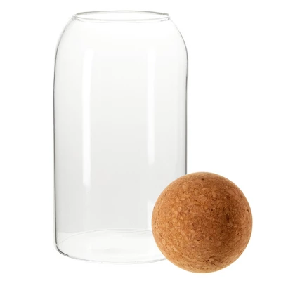 Juvale Set Of 4 Cork Ball Lid Glass Jars, Tall Food Storage Containers For Pantry, Coffee Storage, 4 Sizes 2 Juvale Set Of 4 Cork Ball Lid Glass Jars, Tall Food Storage Containers For Pantry, Coffee Storage, 4 Sizes - Image 2