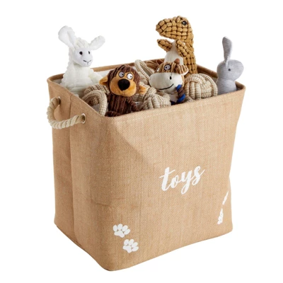 Juvale Pet Toy Storage Basket With Handles, Foldable Jute Bin (15 X 12 X 14 Inches) 2 Juvale Pet Toy Storage Basket With Handles, Foldable Jute Bin (15 X 12 X 14 Inches) - Image 2