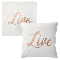 Juvale Set Of 4 Decorative Throw Pillow Covers Couch Cases 20x20 For Home Decor, Live Laugh Love Dream, Rose Gold Foil -Juvale GUEST e885664c fd38 4de6 ac2e 222a8b96a5e9