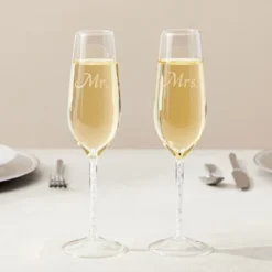 Juvale Set Of 2 'Mr And Mrs' Champagne Toasting Flutes For Bride And Groom, Wedding Wine Glasses For Newlyweds, Engagement Gifts -Juvale GUEST e8e9e000 9f08 4070 a682 408f29fcc1d4