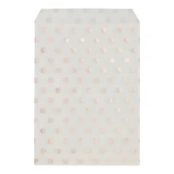 Juvale 100 Pack White Paper Treat Bags, Party Favor Bags For Birthday & Wedding Cookie, Goodie & Gifts, Rose Gold Foil Dots 5 X 7.5 In -Juvale GUEST e96a3648 0d27 41ea 9b55 9ec4b2aa1d9e