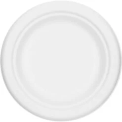 Juvale 125 Pack Small Sugarcane Bagasse Plates, Round Dessert & Appetizer Serving Platter For Wedding Party, White, 6 In