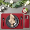 Juvale Felt Table Placemats Set Of 8 For Dining Table And Kitchen Decor With Drink Coasters And Cutlery Pouches (Dark Red, 24 Pieces)