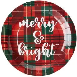 Blue Panda 80 Pack Red Plaid Christmas Paper Plates For Holiday Party, Gold Merry And Bright Design (9 In) -Juvale GUEST ea8537b5 4744 4c10 a838 d599a8c7a3ae