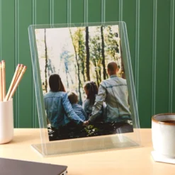 Juvale 6 Pack Acrylic Sign Holders 8.5 X 11, Table Top Plastic Display Stand For Menu, Flyer, Document, Paper, Clear Slant Back Vertical Photo Frame