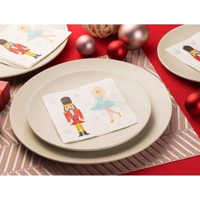 Juvale 100-Pack Nutcracker Princess Disposable Paper Cocktail Napkins, Christmas Holiday Party Supplies 2 Juvale 100-Pack Nutcracker Princess Disposable Paper Cocktail Napkins, Christmas Holiday Party Supplies - Image 2