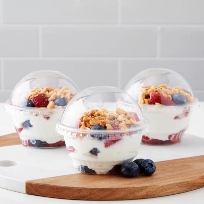 Juvale 50-Pack 5 Oz Plastic Dessert Cups With Lids - Bulk Ice Cream Containers With Dome Lids (Clear) 2 Juvale 50-Pack 5 Oz Plastic Dessert Cups With Lids - Bulk Ice Cream Containers With Dome Lids (Clear) - Image 2