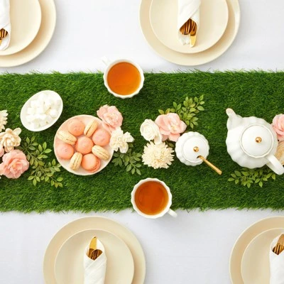 Juvale 14 X 48-Inches Faux Grass Table Runner For Dinner Table Centerpiece, Spring Decorations, Wedding Banquet, Sports Birthday Party Decor 1 Juvale 14 X 48-Inches Faux Grass Table Runner For Dinner Table Centerpiece, Spring Decorations, Wedding Banquet, Sports Birthday Party Decor