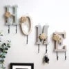 Juvale Farmhouse Home Key Holder For Wall With 7 Peg Hooks For Entryway, Farmhouse Home Decor