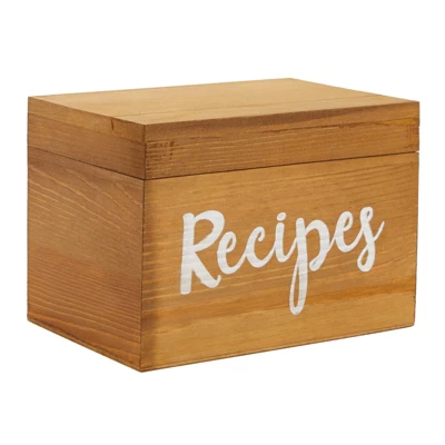 Juvale Wooden Recipe Box With 60 4x6 Cards, 24 Dividers With Tabs, And Meat, Veggie, Dessert, Beverage, Substitution, And Blank Sections, 7x5x5 In 4 Juvale Wooden Recipe Box With 60 4x6 Cards, 24 Dividers With Tabs, And Meat, Veggie, Dessert, Beverage, Substitution, And Blank Sections, 7x5x5 In - Image 4