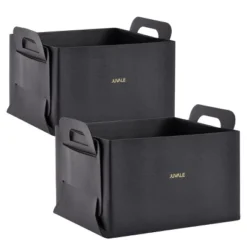 Juvale 2 Pack Faux Leather Foldable Storage Bins With Handles, Collapsible Baskets For Home Organization, Black, 10 X 6.5 In 15 Juvale 2 Pack Faux Leather Foldable Storage Bins With Handles, Collapsible Baskets For Home Organization, Black, 10 X 6.5 In -Juvale GUEST f29c8ff6 3821 4a15 8b22 057659cf924e