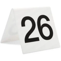 Juvale Set Of 25 Acrylic Table Numbers For Wedding, Plastic Tent Cards Numbered 26-50 For Restaurants, Banquets, Receptions, 3 X 2.75 X 2.5 In