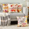 Juvale Set Of 4 Thanksgiving Throw Pillow Covers With Seasonal Fall Quotes, 4 Autumn Designs, 17x17 Inches