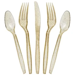 Juvale 96-Pcs Gold Plastic Silverware For Weddings, Birthday Parties, Graduation, Disposable Cutlery Includes Forks, Spoons, Knives (Serves 32) 15 Juvale 96-Pcs Gold Plastic Silverware For Weddings, Birthday Parties, Graduation, Disposable Cutlery Includes Forks, Spoons, Knives (Serves 32) -Juvale GUEST f804f734 fa99 4017 bc60 054723d2e588