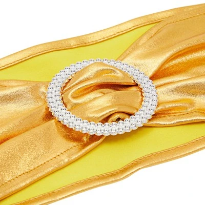 Juvale Gold Chair Sashes With Silver Buckles For Wedding Reception, Baby Shower, Birthday Party, Fits 13.5- To 16.5-Inch Chair Backs (100 Pack) 2 Juvale Gold Chair Sashes With Silver Buckles For Wedding Reception, Baby Shower, Birthday Party, Fits 13.5- To 16.5-Inch Chair Backs (100 Pack) - Image 2