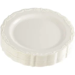 Juvale 25 Pack Vintage-Style Disposable Plastic Party Plates Appetizer Dessert Plates 7.5", Dinnerware Place Setting -Juvale GUEST fbadd463 486d 485d acd2 c4f5ea207c17