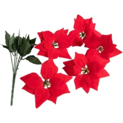 Juvale 4 Pack Artificial Red Poinsettia Flowers For Christmas Decorations -Juvale GUEST fbc03983 77f0 4956 9d9d 0722d3bc8269