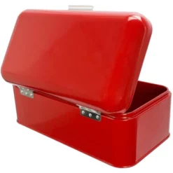Juvale Metal Bread Box Bin, Stainless Steel Red Food Stoarge Box Container For Kitchen Countertop, 16.75 X 9 X 6.5 In -Juvale GUEST fc62b6c2 d570 4b74 8b53 dfbc20a9c9a8