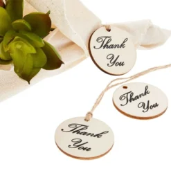 Juvale 100-Pack Thank You Wood Tags With Twine For Wedding And Baby Shower Themed Party Favors, 1.5 Inches -Juvale GUEST fc662b9d 1988 4bd9 a675 ca6509fec2f2