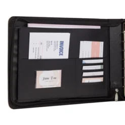 Juvale Rose Gold 7 Ring Business Checkbook Binder With Zipper For Checks, PU Leather, 15 X 11 X 2 In -Juvale GUEST fd02b490 c118 4481 ab8f 4f8ebfa66da1