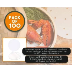 Juvale 100 Pack Parchment Paper Rounds With Holes For Air Fryer Basket, Air Fryer Liners, 8 Inch Perforated Bamboo Steamer Liner Sheets, White -Juvale GUEST ff35a627 cda1 46b4 83d9 9977941a63eb