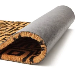 Juvale Black Patterned Coir Doormat Welcome Front Door Mat Indoor Outdoor Rugs 17"x30" -Juvale GUEST ffe13cb0 6bf6 468e 9f2a 2af844c69bab